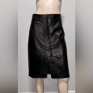 Antonio Melani Black Leather Pencil Skirt M
